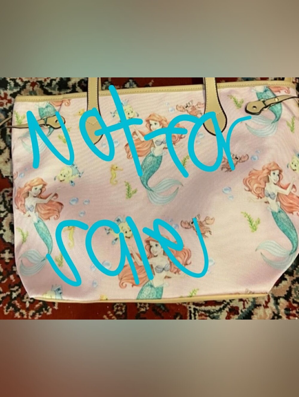 Custom Pink Little Mermaid Tote Bag